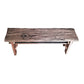 Ally 47 Inch Accent Dining Bench, Farmhouse Wood Sawhorse Base, Brown - BM284910