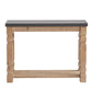 42 Inch Console Sideboard Table, Wood Frame, Concrete Top, Modern, Gray - BM285118