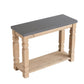 42 Inch Console Sideboard Table, Wood Frame, Concrete Top, Modern, Gray - BM285118