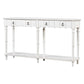 Tyra 63 Inch Console Sideboard Table, 4 Drawers, Turned Legs, White - BM285472