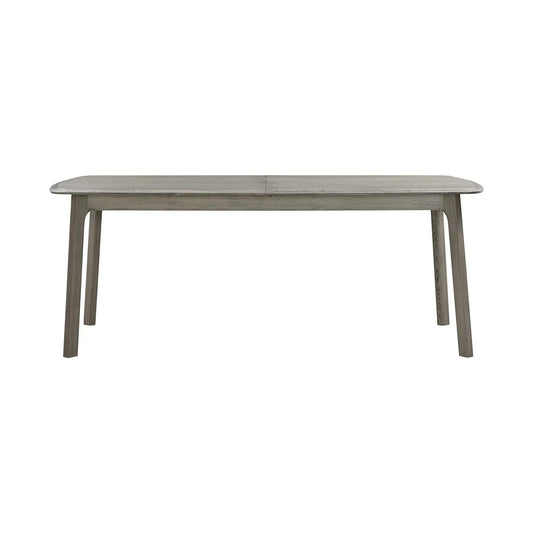 Dene 79-98 Inch Extendable Rectangle Dining Table, Flared Legs, Gray Oak - BM293105