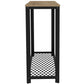 43 Inch Sideboard Console Table, 1 Mesh Design Shelf, Black Plated Steel - BM293681