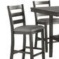 5 Piece Counter Height Dining Set, Table And 4 Chairs, Padded Seats, Gray - BM294271