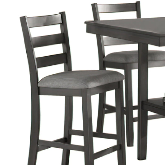 5 Piece Counter Height Dining Set, Table And 4 Chairs, Padded Seats, Gray - BM294271