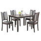 Modern 5 Piece Dining Set With Table, 4 Chairs, Cushioned, Gray And Brown - BM294283