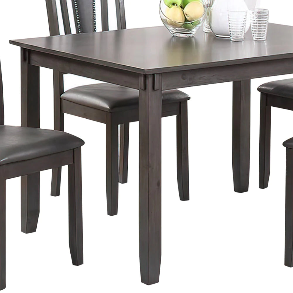 Modern 5 Piece Dining Set With Table, 4 Chairs, Cushioned, Gray And Brown - BM294283