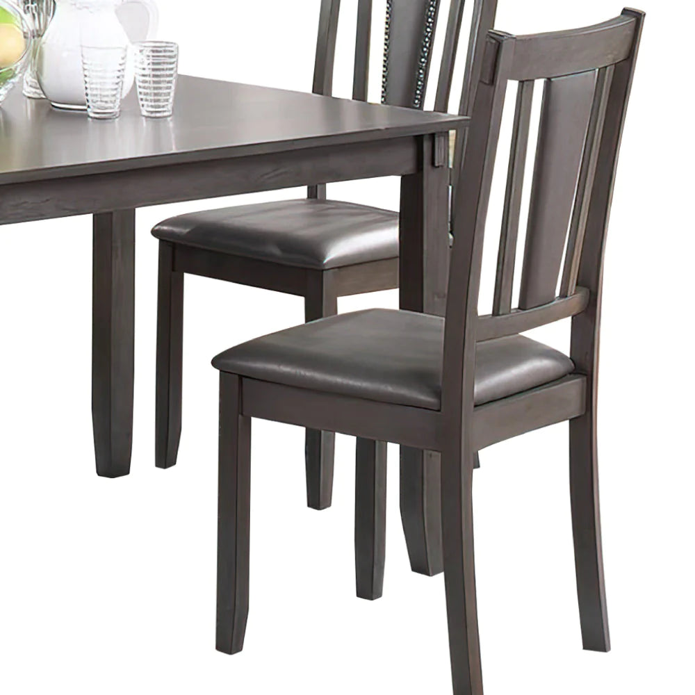 Modern 5 Piece Dining Set With Table, 4 Chairs, Cushioned, Gray And Brown - BM294283