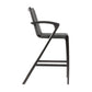 Ivan 30 Inch Barstool, Dark Brown Eucalyptus Wood Frame, Gray Rope Weave - BM295635
