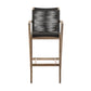 Ivan 26 Inch Counter Height Stool, Light Eucalyptus Wood, Charcoal Rope - BM295683
