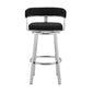 Sez 26 Inch Modern Swivel Counter Stool Arm Chair, Backrest, Steel, Black - BM295686