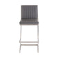 Eno 26 Inch Modern Counter Stool, Steel Z Shape, Channel Square Back, Gray - BM295688