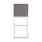 Eno 26 Inch Modern Counter Stool, Steel Z Shape, Channel Square Back, Gray - BM295688