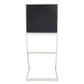 Eno 30 Inch Modern Barstool, Channel Stiched Square Back, Z Legs, Black - BM295689