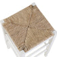Square Wooden Frame Counter Stool With Hand Woven Rush, White And Brown - BM61433