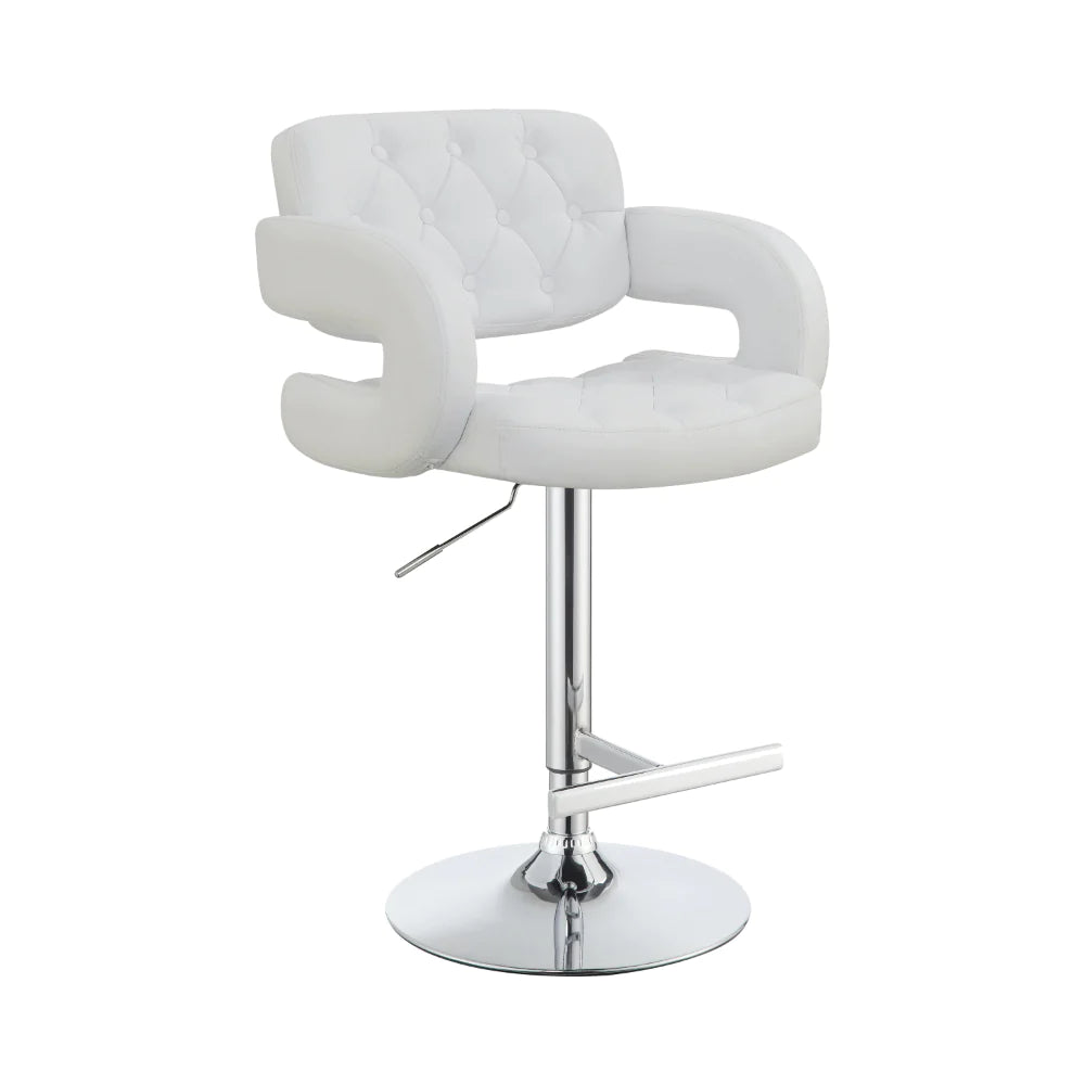 BM69049 Modern Style Adjustable Height Bar Stool, White