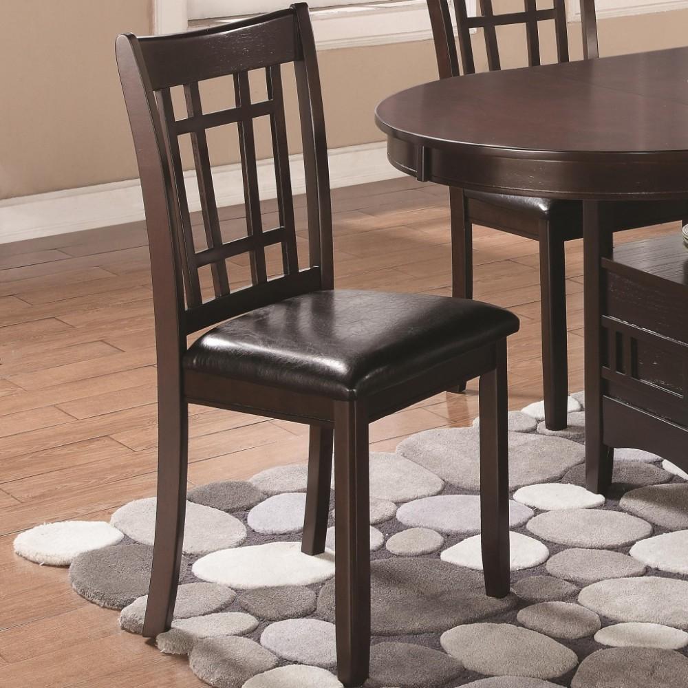 BM69065 Armless Dining Side Chair, Espresso Brown & Black, Set Of 2