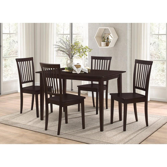 Sophisticated And Sturdy 5 Piece Wooden Dining Set, Brown-BM69419