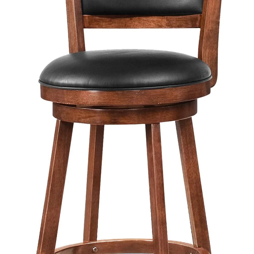 BM69022 Contemporary 29" Bar Stool With Upholstered Seat, Brown ,Set Of 2