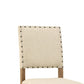 BM131232 Sania Rustic Bar Chair In Ivory Linen, Set Of 2