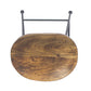 Mango Wood Saddle Seat Bar Stool With Iron Rod Legs, Brown And Black - UPT-183797