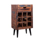 9 Bottle Storage Wine Rack Cabinet With 1 Drawer And Angled Metal Legs, Brown - UPT-238092