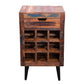 9 Bottle Storage Wine Rack Cabinet With 1 Drawer And Angled Metal Legs, Brown - UPT-238092
