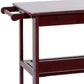 38 Inch Rubberwood Kitchen Cart, Knife Holder, Folding Frame, 2 Open Shelves, Brown - UPT-266389