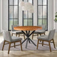 48 Inch Handcrafted Dining Table, Solid Mango Wood Round Top With Iron Crisscrossed Legs, Natural Brown And Black - UPT-273762