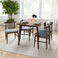Dining Set, Carlos Small Table (Walnut) with 4 Damian Gray Fabric Chairs | Ashcroft Furniture | Houston TX | The Best Drop shipping Supplier in the USA