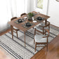 Dining Set, Carlos Large Table (Walnut) with 4 Daisy Gray Chairs