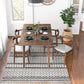 Dining Set, Carlos Large Table (Walnut) with 4 Daisy Gray Chairs