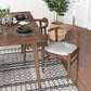 Dining Set, Carlos Large Table (Walnut) with 4 Daisy Gray Chairs