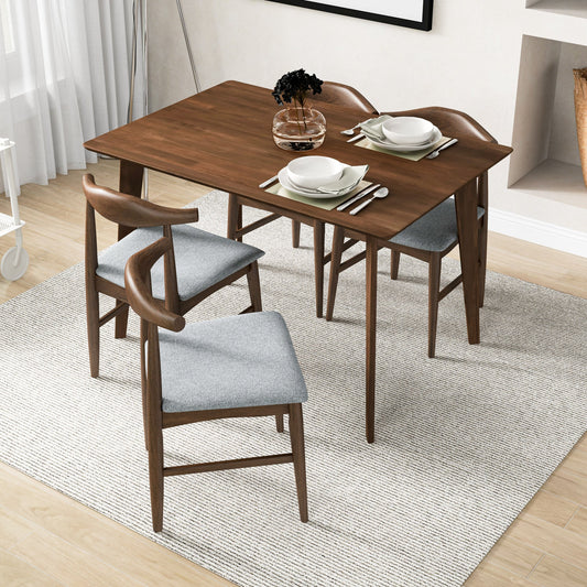 Dining Set, Carlos Small Table (Walnut) with 4 Damian Gray Fabric Chairs | Ashcroft Furniture | Houston TX | The Best Drop shipping Supplier in the USA