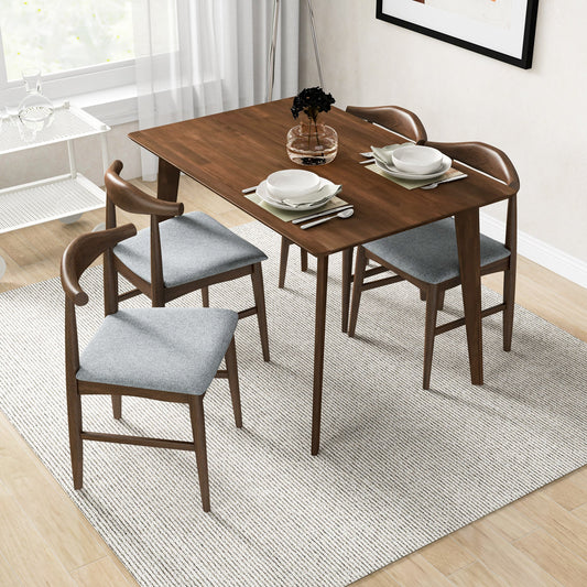 Dining Set, Carlos Small Table (Walnut) with 4 Damian Gray Fabric Chairs | Ashcroft Furniture | Houston TX | The Best Drop shipping Supplier in the USA