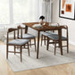Dining Set, Carlos Small Table (Walnut) with 4 Damian Gray Fabric Chairs | Ashcroft Furniture | Houston TX | The Best Drop shipping Supplier in the USA
