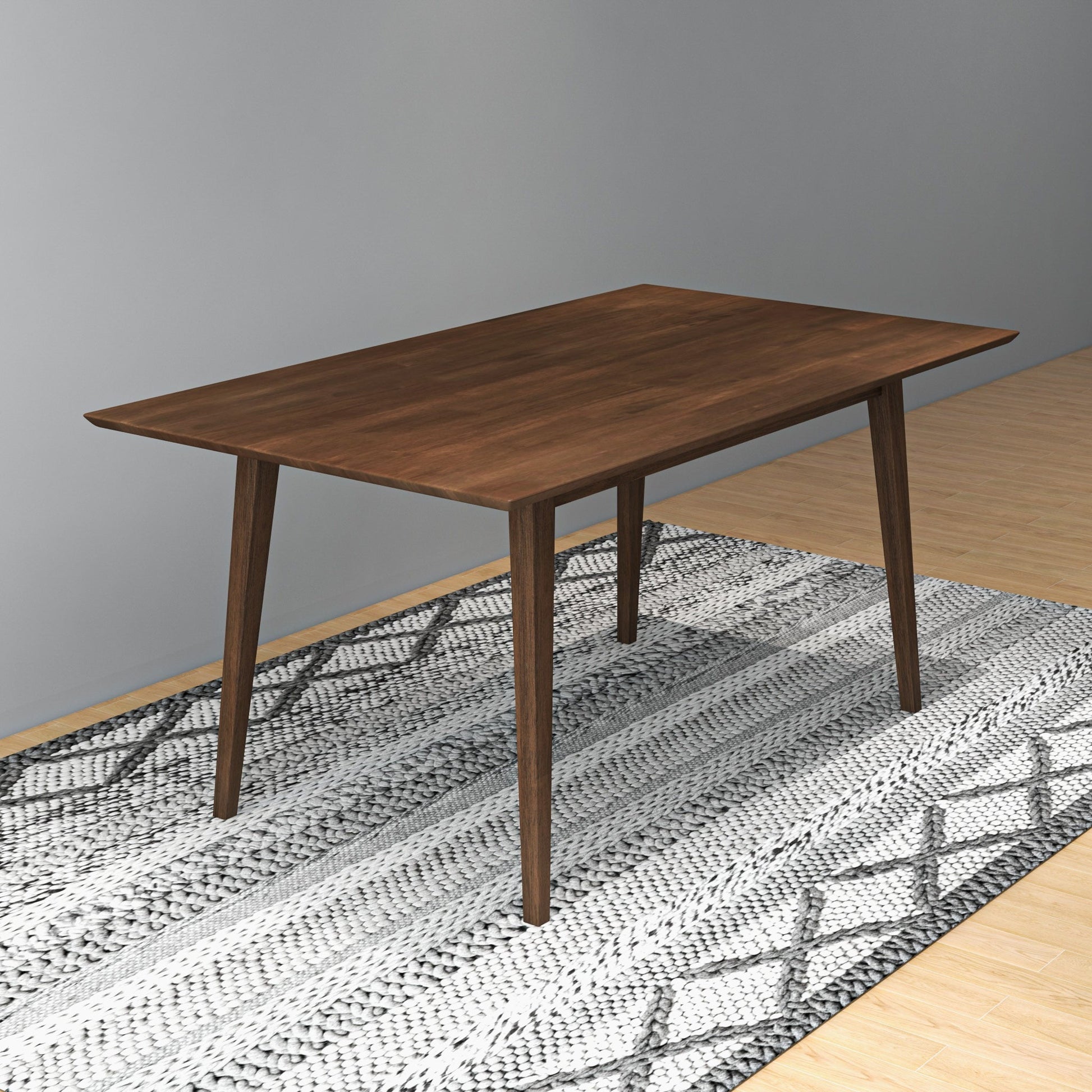 Mary Modern Style Solid Wood Walnut 63" Large Rectangular Dining Kitchen Table | Ashcroft Furniture Co | Best furniture dropshipping supplier in the USA|