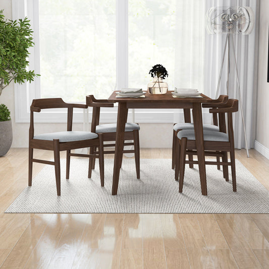 Dining Set, Carlos Small Walnut Table with 4 Daisy Gray Chairs | Ashcroft Furniture | Houston TX | The Best Drop shipping Supplier in the USA