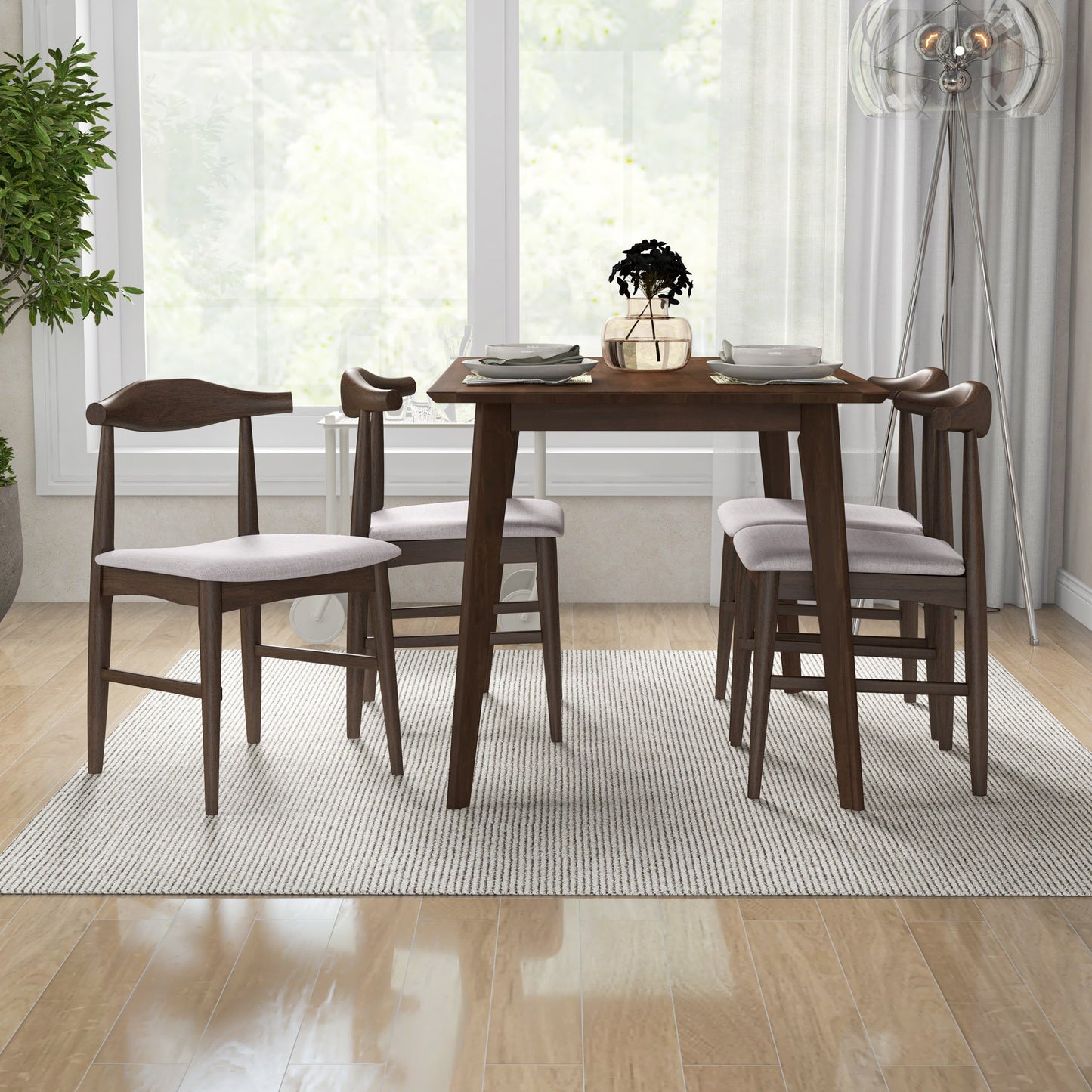 Carlos Dining Set - 4 Damian Beige Fabric Chairs Small | Ashcroft Furniture | TX | The Best Drop shipping Supplier in the USA