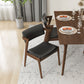 Carlos Large Walnut Dining Set - 4 Edwin Black Leather Chairs | Ashcroft Furniture | TX | The Best Drop shipping Supplier in the USA